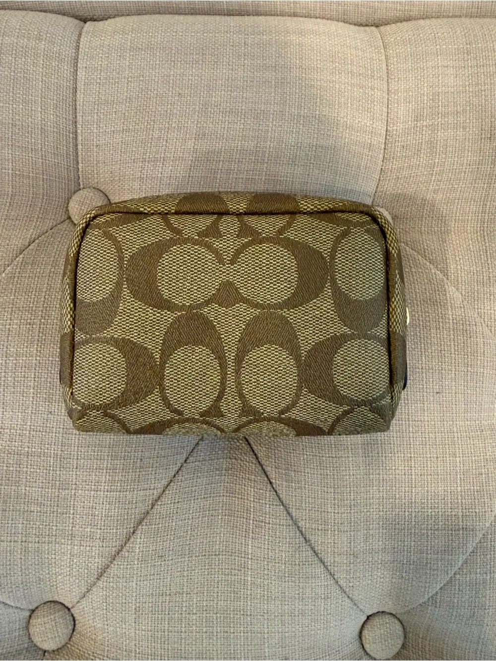 Coach Pouch Monogram Tan with Patches - Picture 2 of 9